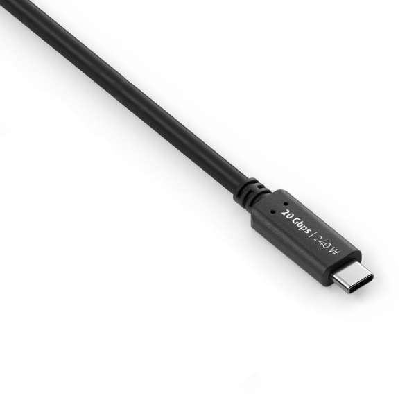 USB-C auf USB-C Kabel - USB4 Gen 2x2, 5A, EPR 240W, 20G, DP Alt Mode - iSerie - schwarz - 1,00m