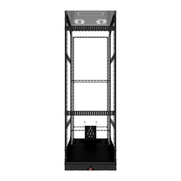 19" Auszieh- und drehbares Rack 32RU, 130kg Traglast, 490B x 608T x 1505H