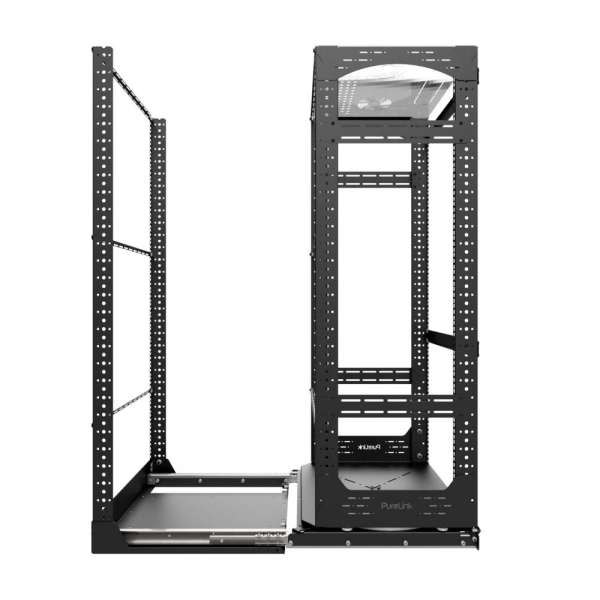 19" Auszieh- und drehbares Rack 28RU, 200kg Traglast, 490B x 510T x 1320H