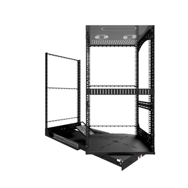 19" Auszieh- und drehbares Rack 20RU, 130kg Traglast, 490B x 608T x 970H