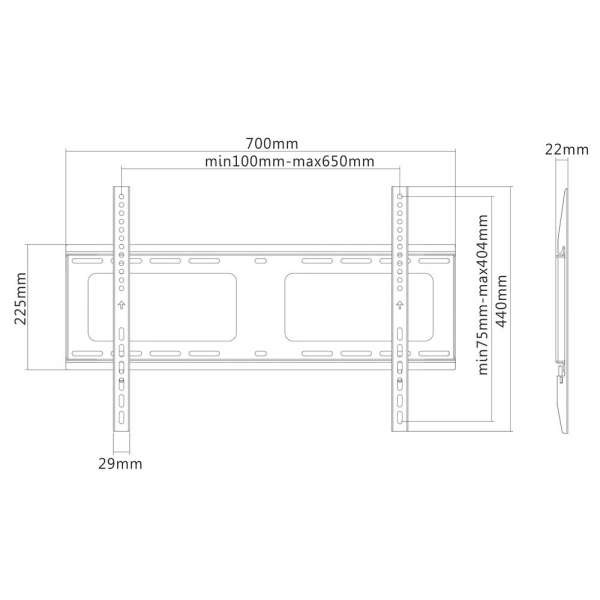 PureMounts® TV Halterung - FIX - VESA 600x400 - 37-80"
