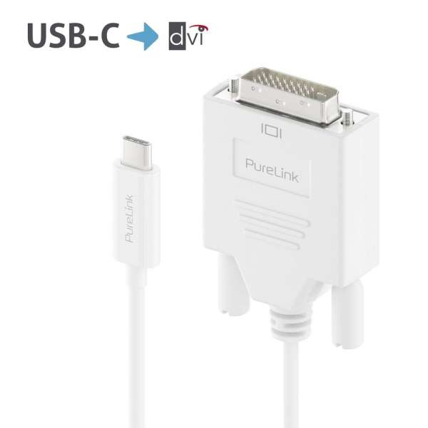 USB-C auf DVI Kabel - 1920x1200 - WUXGA - iSerie - weiß - 2,00m