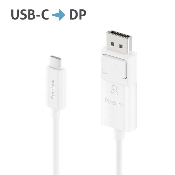 USB-C auf DisplayPort Kabel - 4K60 - iSerie - weiß - 1,00m