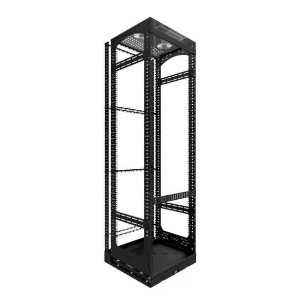19" Auszieh- und drehbares Rack 36RU, 300kg Traglast, 490B x 510T x 1676H