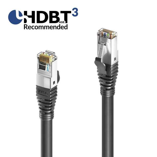 HDBaseT3-zertifiziertes CAT 6A Patchkabel. U/FTP - LSOH - AWG 23 - schwarz - 40,0m
