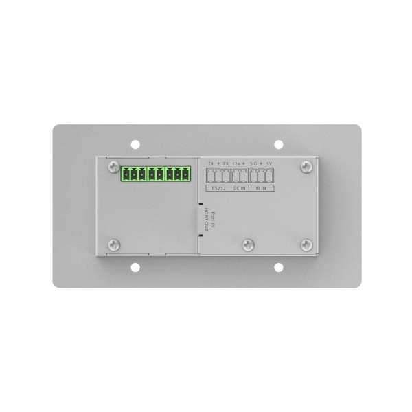 PureTools - HDBaseT Wallplate Transmitter mit Rahmen, 2x HDMI & USB-C Eingänge, 4K, 40m 4K / 70m 1080p