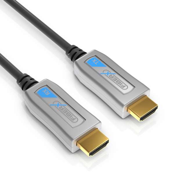 FiberX Serie - Aktives HDMI 4K Glasfaser Extender Kabel Integrated - 100m