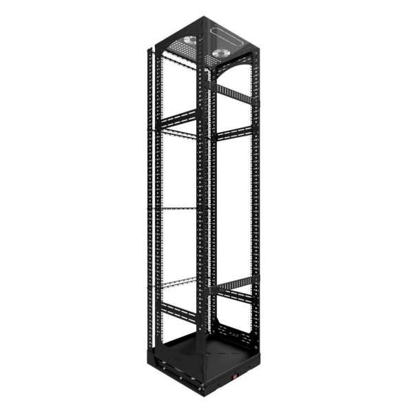 19" Auszieh- und drehbares Rack 42RU, 300kg Traglast, 490B x 510T x 1943H