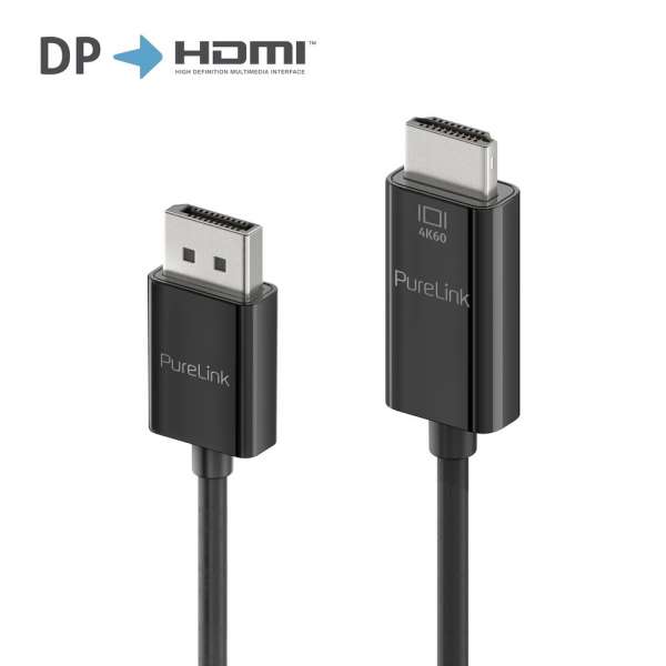 DisplayPort auf HDMI Kabel - 4K60 - iSerie - schwarz - 2,00m