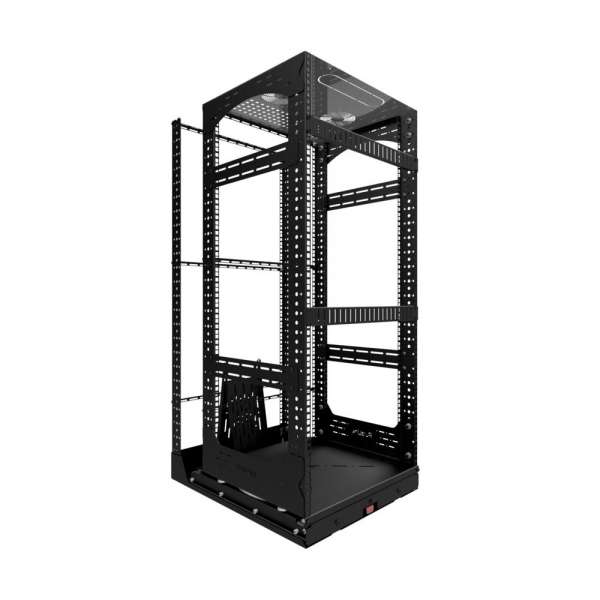 19" Auszieh- und drehbares Rack 24RU, 200kg Traglast, 490B x 608T x 1141H