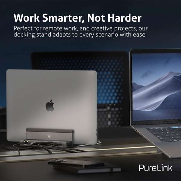 Vuelogic - USB-C Docking Stand - Multifunktionale Docking Station mit Laptop-Stand - 8K Unterstützung