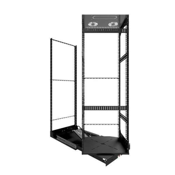 19" Auszieh- und drehbares Rack 32RU, 130kg Traglast, 490B x 608T x 1505H