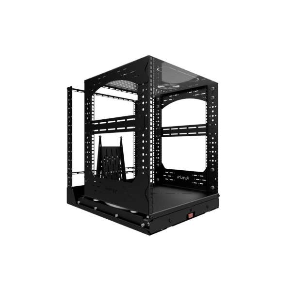 19" Auszieh- und drehbares Rack 12RU, 200kg Traglast, 490B x 608T x 606H