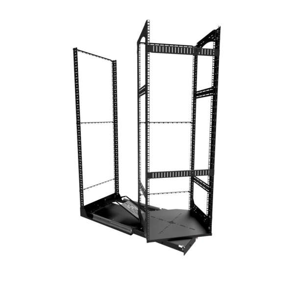 19" Auszieh- und drehbares Rack 32RU, 130kg Traglast, 490B x 608T x 1505H