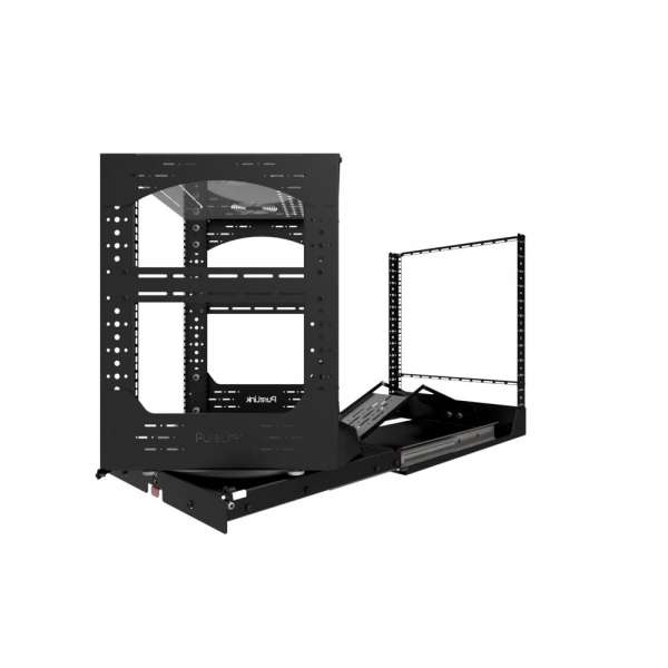 19" Auszieh- und drehbares Rack 12RU, 130kg Traglast, 490B x 608T x 614H