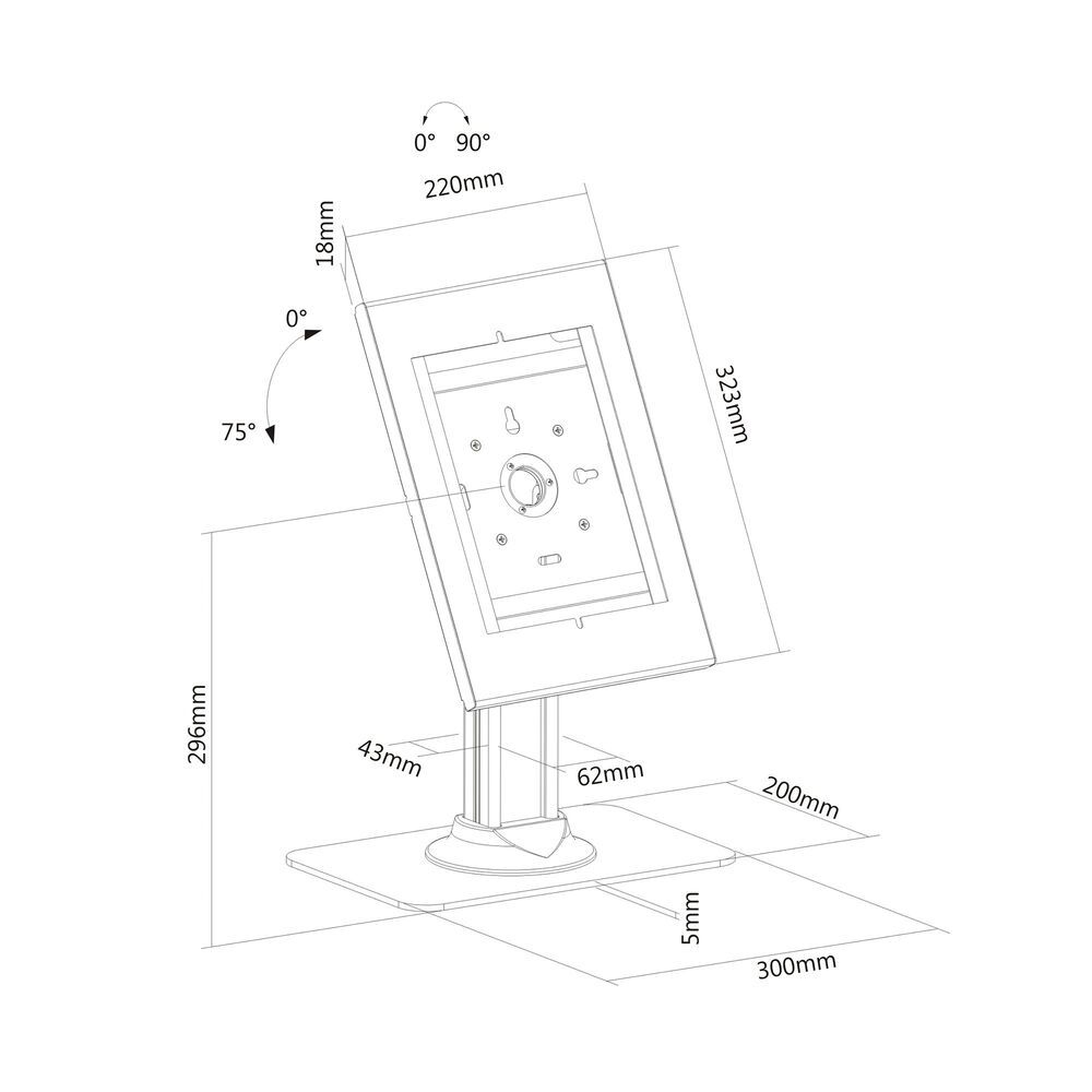 Puremounts Mounting Solutions Always A Great Choice Many Functions Fair Conditions Puremounts Ds Stand With Lockable Tablet Case For Apple Samsung White Purelink English