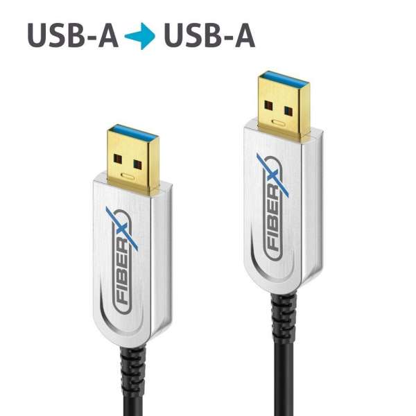 FiberX Serie - USB 3.2 Gen2x1 Glasfaser Kabel - USB-A USB-A - 3m