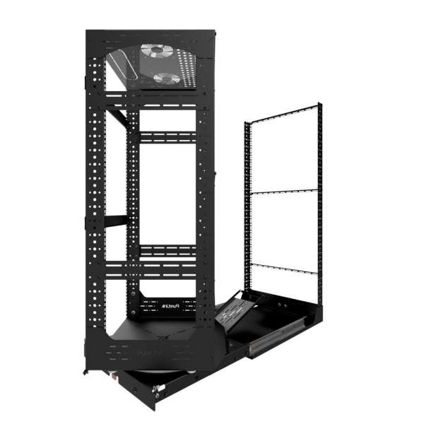 19" Auszieh- und drehbares Rack 24RU, 130kg Traglast, 490B x 498T x 1148H