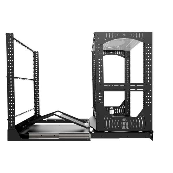 19" Auszieh- und drehbares Rack 16RU, 130kg Traglast, 490B x 608T x 792H