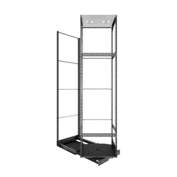 19" Ausziehbares und drehbares Rack 42RU, 125 kg Last, 490B X 498T X 1950H