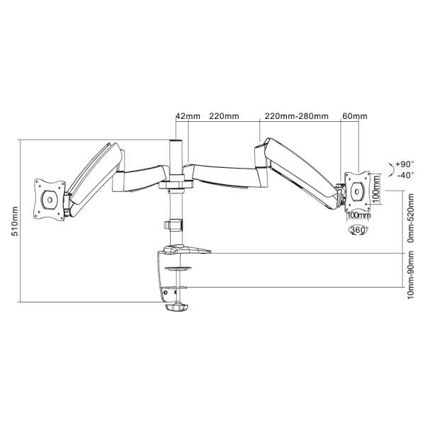 PureMounts® Monitor Tischhalterung - Style 13-27"