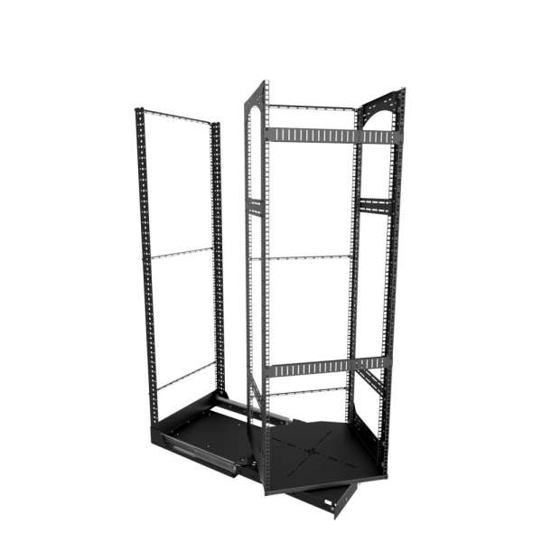 19" Auszieh- und drehbares Rack 32RU, 130kg Traglast, 490B x 498T x 1505H