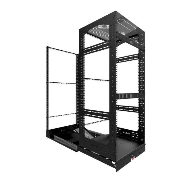 19" Auszieh- und drehbares Rack 20RU, 130kg Traglast, 490B x 498T x 970H