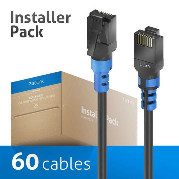 FlexInstall Patchkabel Cat.6A UTP 1.50m - Installer Pack 60 stk.