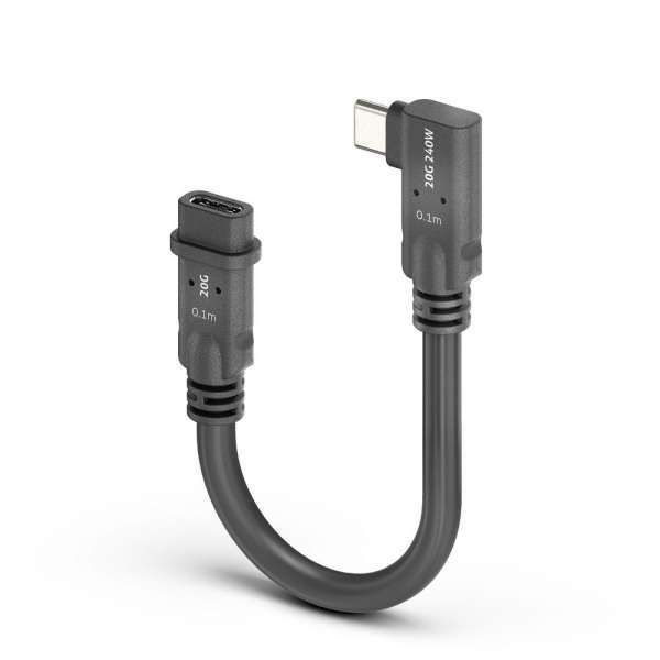 USB-C auf 90° USB-C Portsaver (links/rechts) USB4 Gen2x2 20Gbps - PureInstall 0.10m