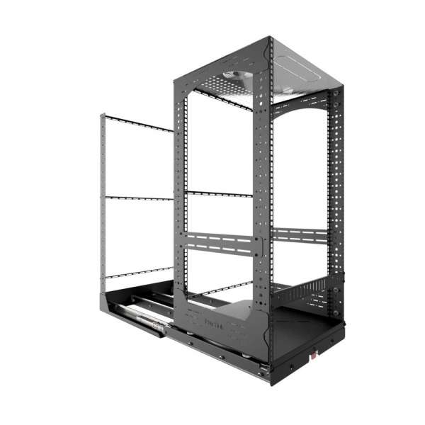 19" Auszieh- und drehbares Rack 20RU, 300kg Traglast, 490B x 510T x 963H