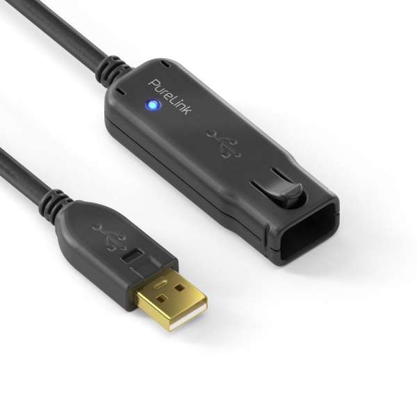 USB 2.0 Aktiv Verlängerung - schwarz - 30,0m