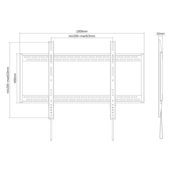 PureMounts® TV Halterung XL - FIX - VESA 900x600 - 60-100"