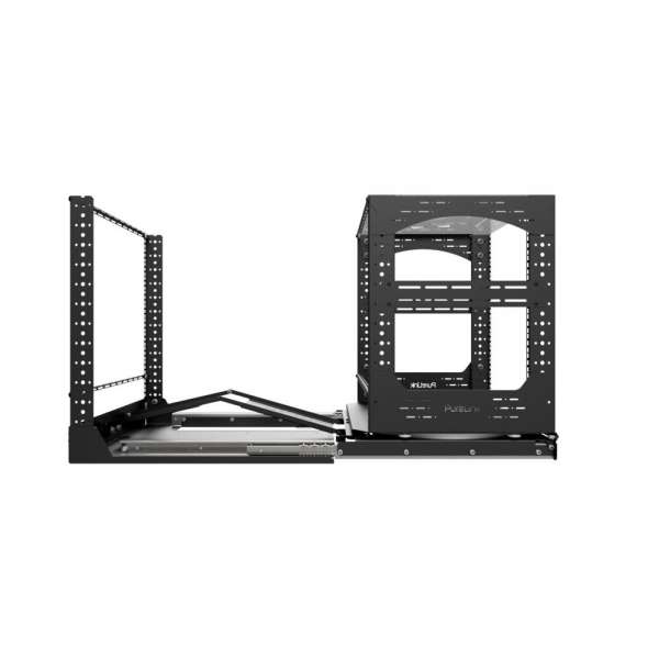 19" Auszieh- und drehbares Rack 12RU, 200kg Traglast, 490B x 608T x 606H