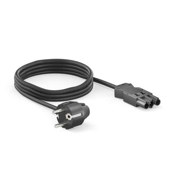 mediahub2 Netzkabel GST18 Buchse auf Schutzkontakt 90°, 3.00m - schwarz