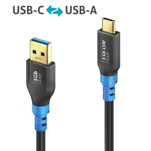 FlexInstall USB-C auf USB-A Kabel USB 3.0 5Gbps 0.50m