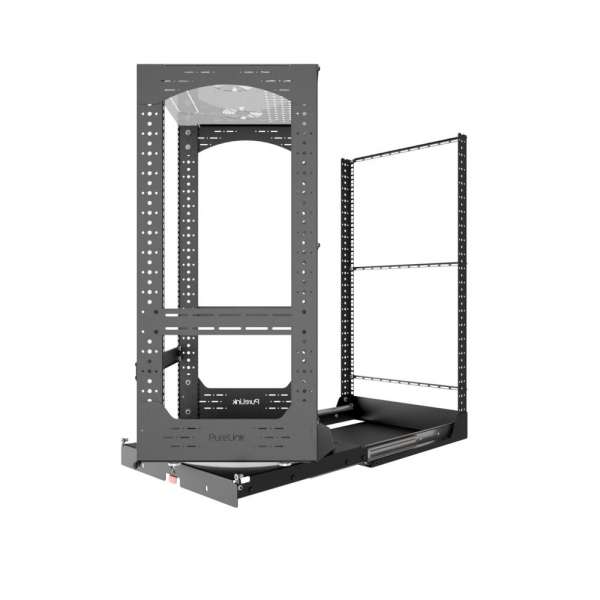19" Auszieh- und drehbares Rack 20RU, 130kg Traglast, 490B x 498T x 970H