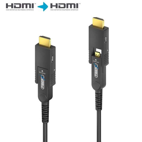 FiberX Serie - Micro HDMI/HDMI 4K Glasfaser Verlängerung - 12,5m