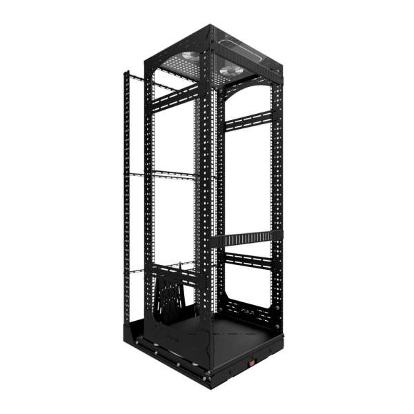 19" Auszieh- und drehbares Rack 28RU, 200kg Traglast, 490B x 608T x 1320H
