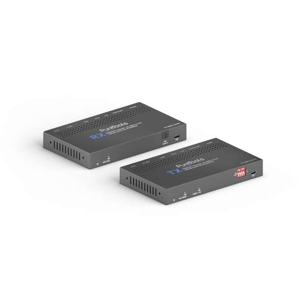 PureTools - HDBaseT Extender Set, 18G HDR. 40m@4K, 70m@1080p. 1080p bis 4K Upscaling. Unterstützt ARC und externe Audioübertragung von RX nach TX.