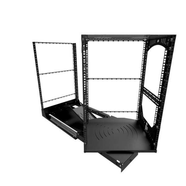 19" Auszieh- und drehbares Rack 16RU, 130kg Traglast, 490B x 608T x 792H