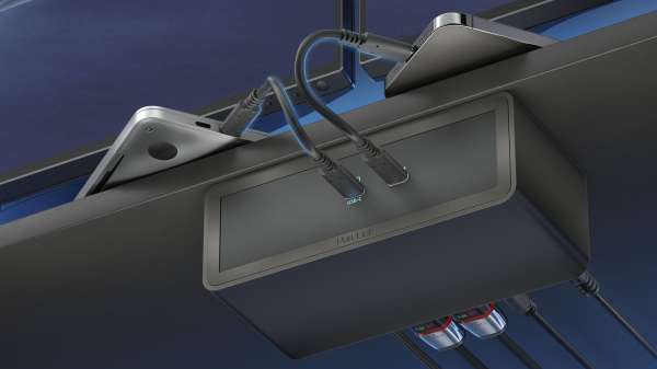 mediahub2 - 7 Steckplätze, freistehend, Tischmodell - schwarzes Gehäuse und matt-schwarze Module. M2 Dock. Buchse - Keine. Stecker - Keiner.