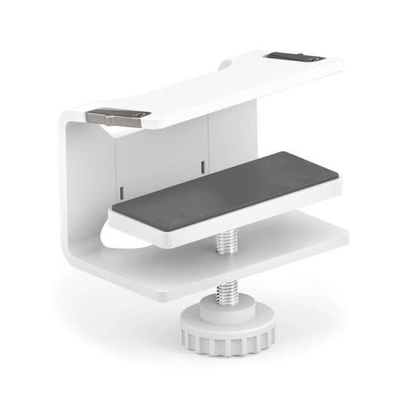 mediahub2 - Tischklemme (weiß) - Eine sichere Befestigungsmöglichkeit für die freistehende Konfiguration des mediahub2 auf dem Tisch.