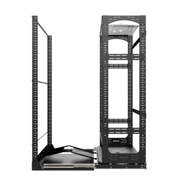 19" Auszieh- und drehbares Rack 32RU, 200kg Traglast, 490B x 608T x 1498H