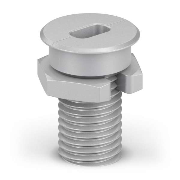 PureInstall – USB-C-Tischhalterung – Mattsilber – PI6300 USB-C-Tischhalterung (Buchsenseite) – Lochdurchmesser 25 mm
