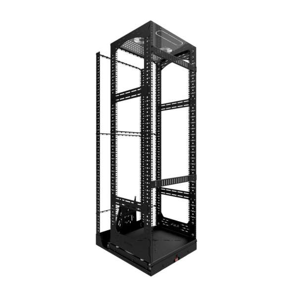 19" Auszieh- und drehbares Rack 32RU, 130kg Traglast, 490B x 608T x 1505H