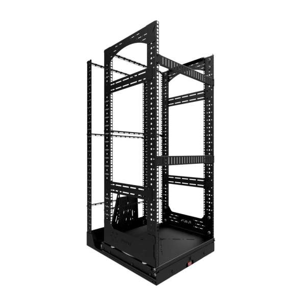 19" Auszieh- und drehbares Rack 20RU, 130kg Traglast, 490B x 498T x 970H