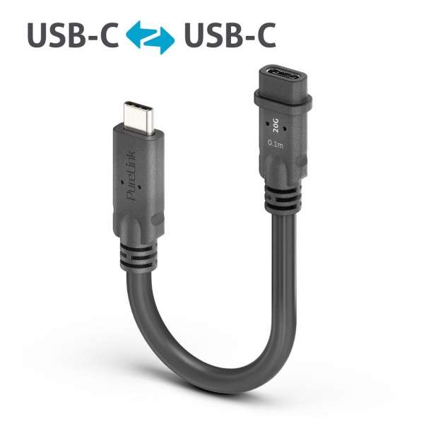 USB-C auf USB-C Portsaver USB4 Gen2x2 20Gbps - PureInstall 0.10m