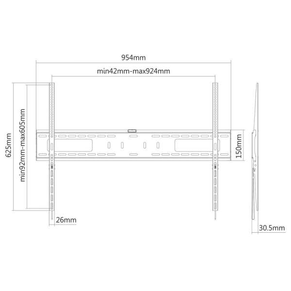 PureMounts® TV Halterung XL - FIX - VESA 900x600 - 60-100"