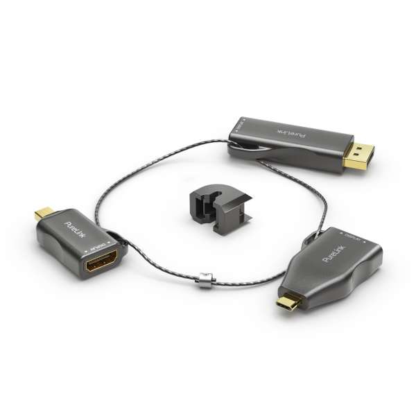 PureLink Adapter Ring Klein - 3x HDMI - miniDP/DP/USB-C > HDMI, gold plated, schwarz