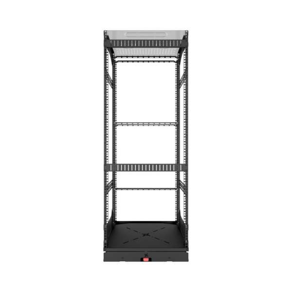 19" Auszieh- und drehbares Rack 28RU, 130kg Traglast, 490B x 608T x 1327H